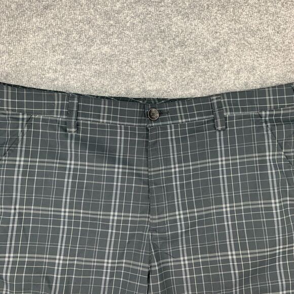 Under Armour Golf Short Mens 40 Black UA Matchplay Plaid Flat Front Performance - Picture 3 of 9